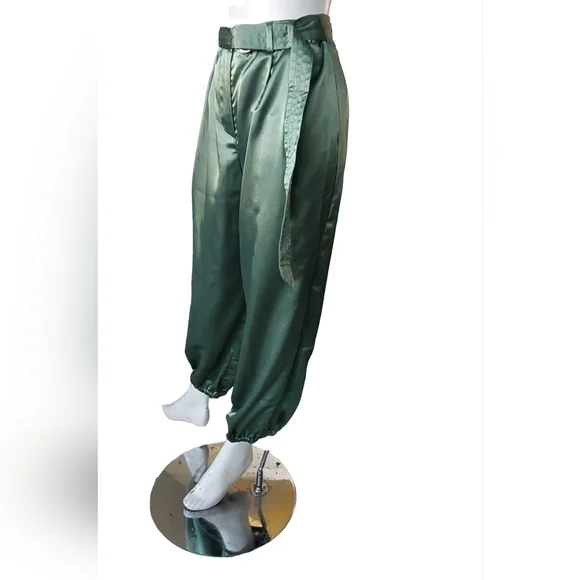 ANTHROPOLOGY MAEVE PARACHUTE SATIN BELTED‎ JOGGER SIZE 12 - Picture 4 of 5